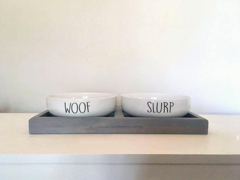 Large Custom Pet Bowls | Pet Feeding Station | Large Pet Dish | Personalized Pet Bowls | Rustic Dog Feeder | Large Dog Bogs | Pet Dishes bild 1
