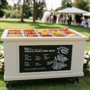 32&quot; TV screen, Cheese & Charcuterie Event Cart