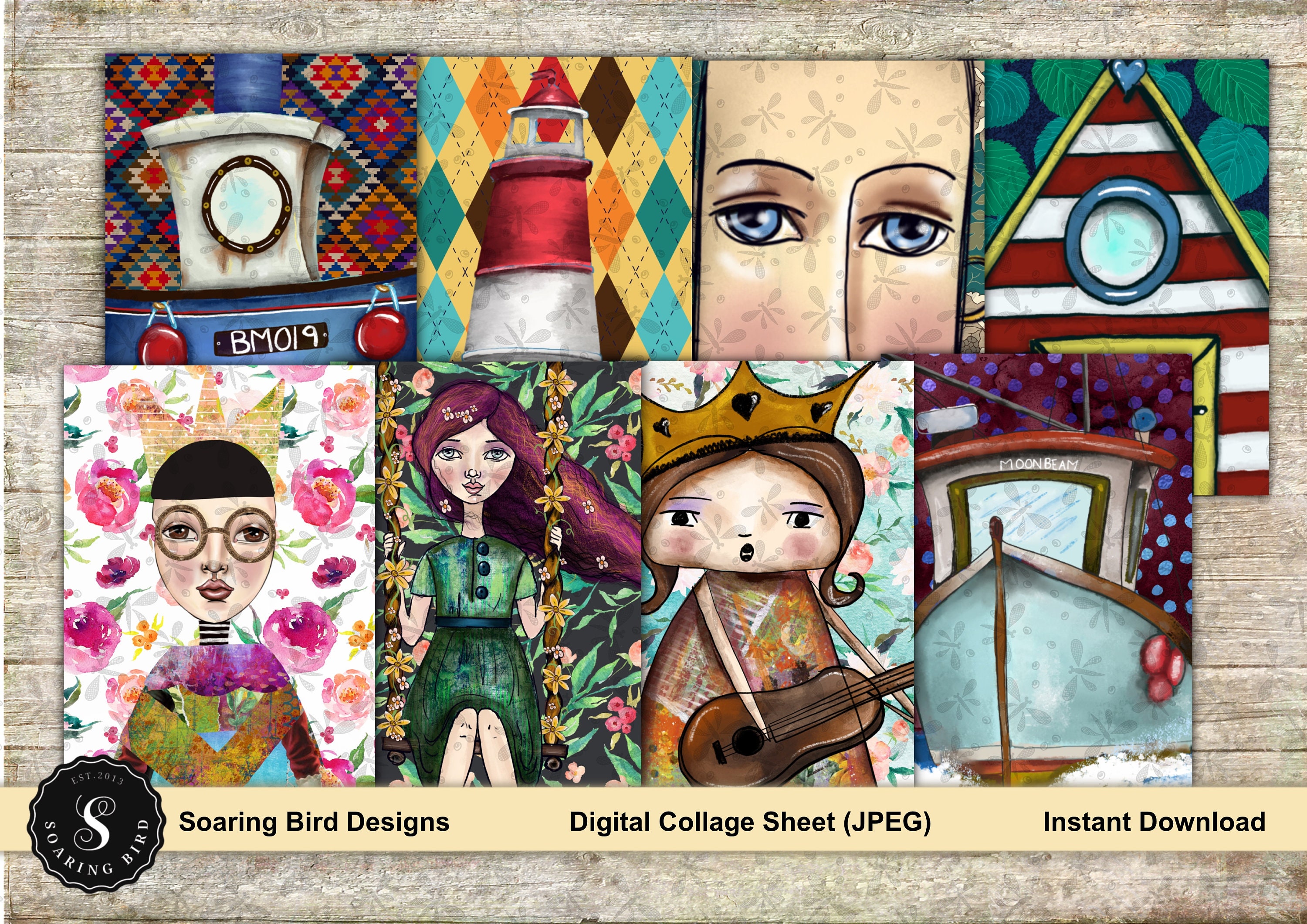 Hand Painted Art ATC Cards paper printable ATC Printable Etsy