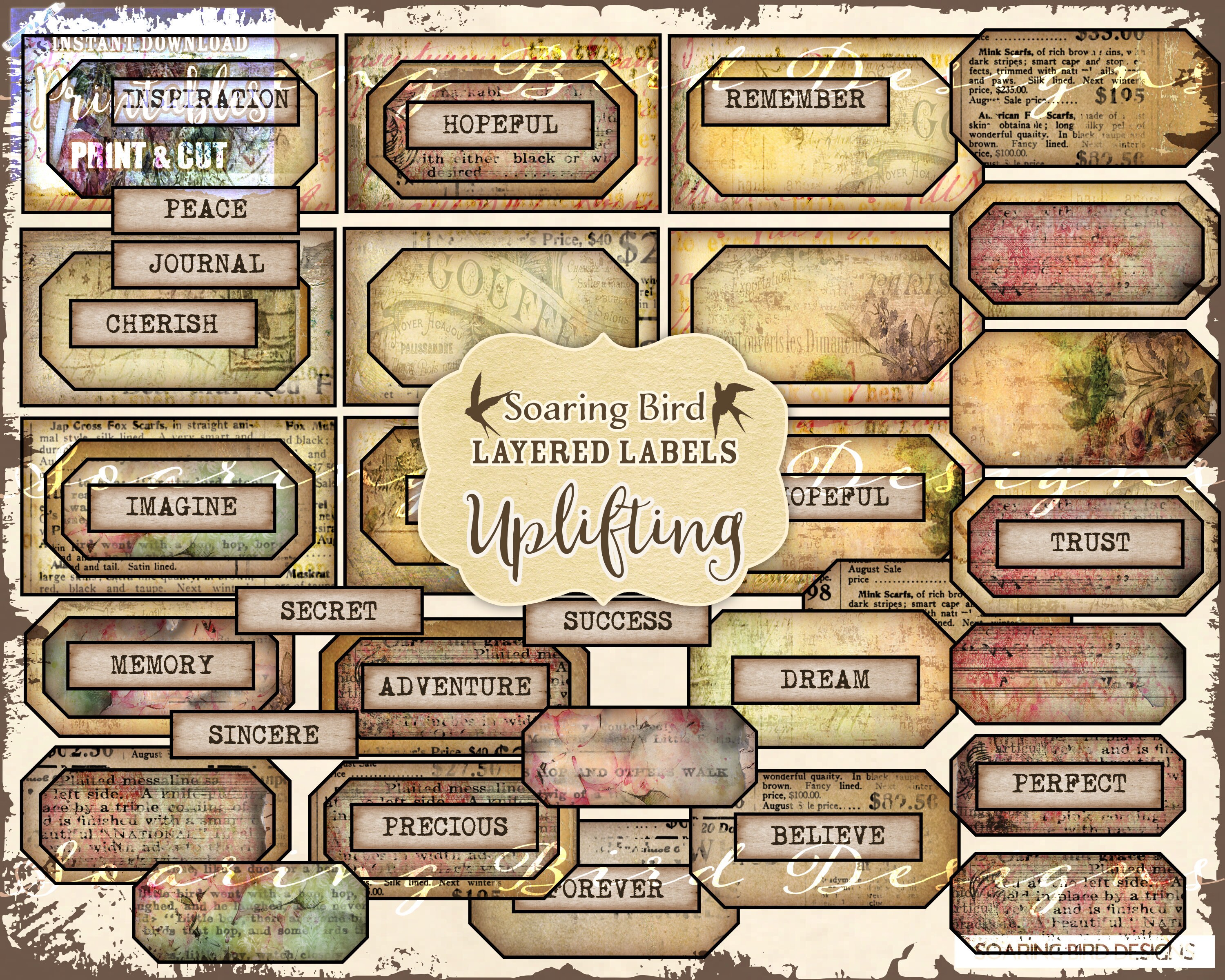 Journaling Words Garden Words Gardening Junk Journal Kit Printable Wo…
