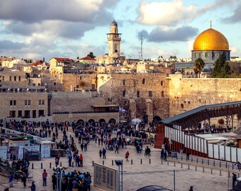 Photographie Beit Hamikdash Le « Saint Temple » Kotel de la vieille ville de Jérusalem Art mural d'Israël