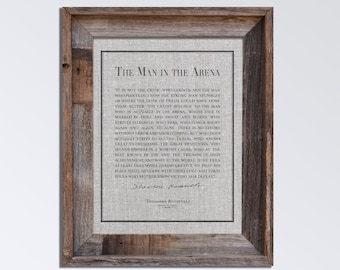 Man in the Arena by Theodore Roosevelt mens office decor, Ideal Gift for Lawyers, Law School Graduates, and Judges  Daring Greatly Quote