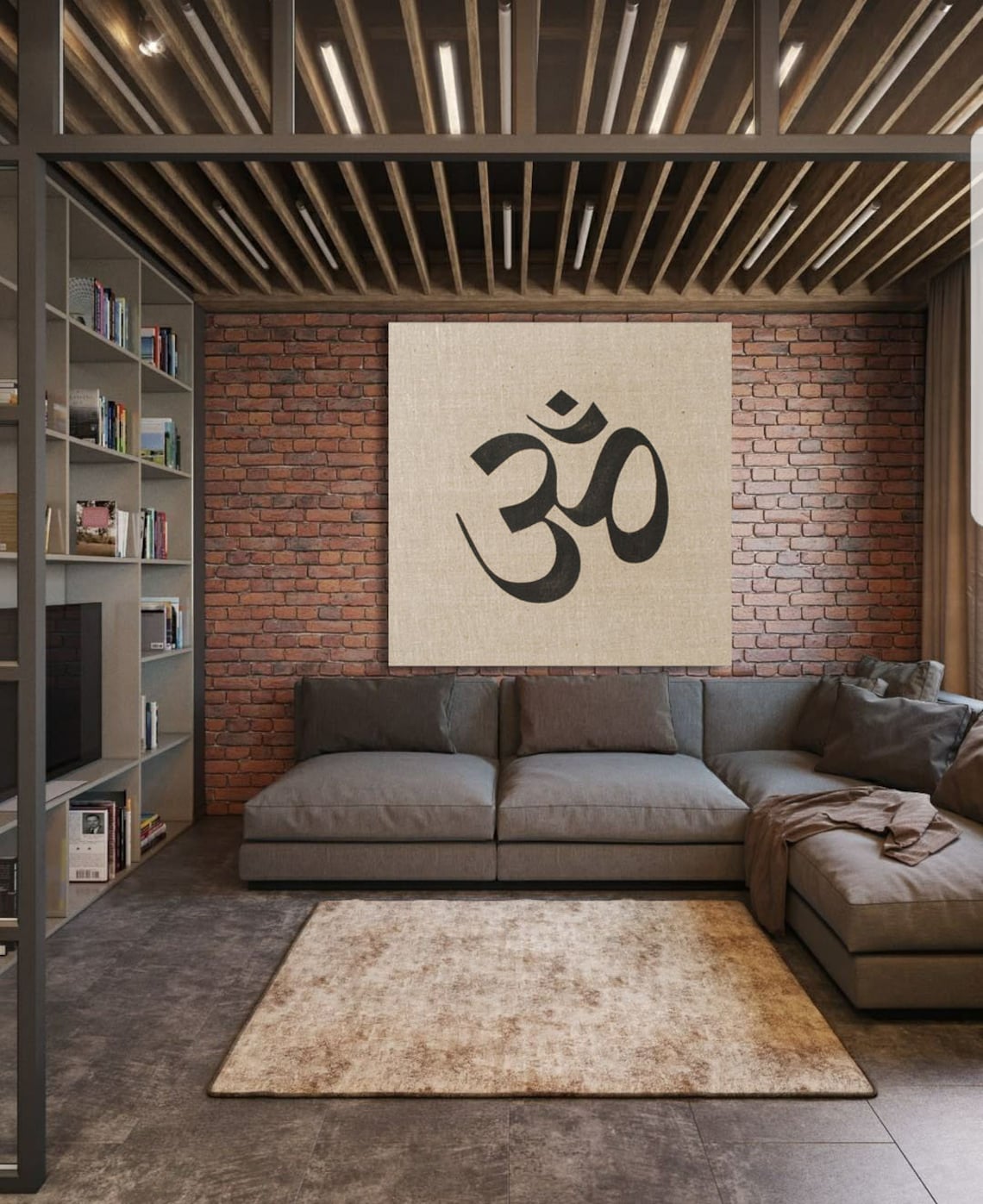 Om Wall Art Large Art Om Aum Symbol Handmade Wall Decor Etsy