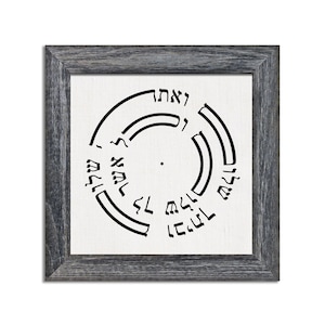 Birkat Habayit Framed Jewish art House Blessing Hebrew prayer made on %100 Linen Wedding Anniversary Housewarming Rosh Hashana gift
