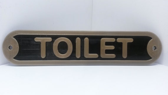 Toilet Restroom Bathroom Door Sign Vintage Antique Shabby Etsy