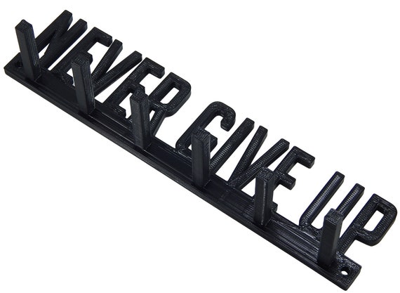 Never Give Up Running Marathon Sports Medal Display Rack Hanger Holder Organizer Wrestling Gymnastics Swimming Baseball Soccer
