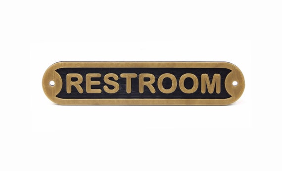 Restroom Bathroom Powder Room Toilet Door Water Closet Sign Etsy