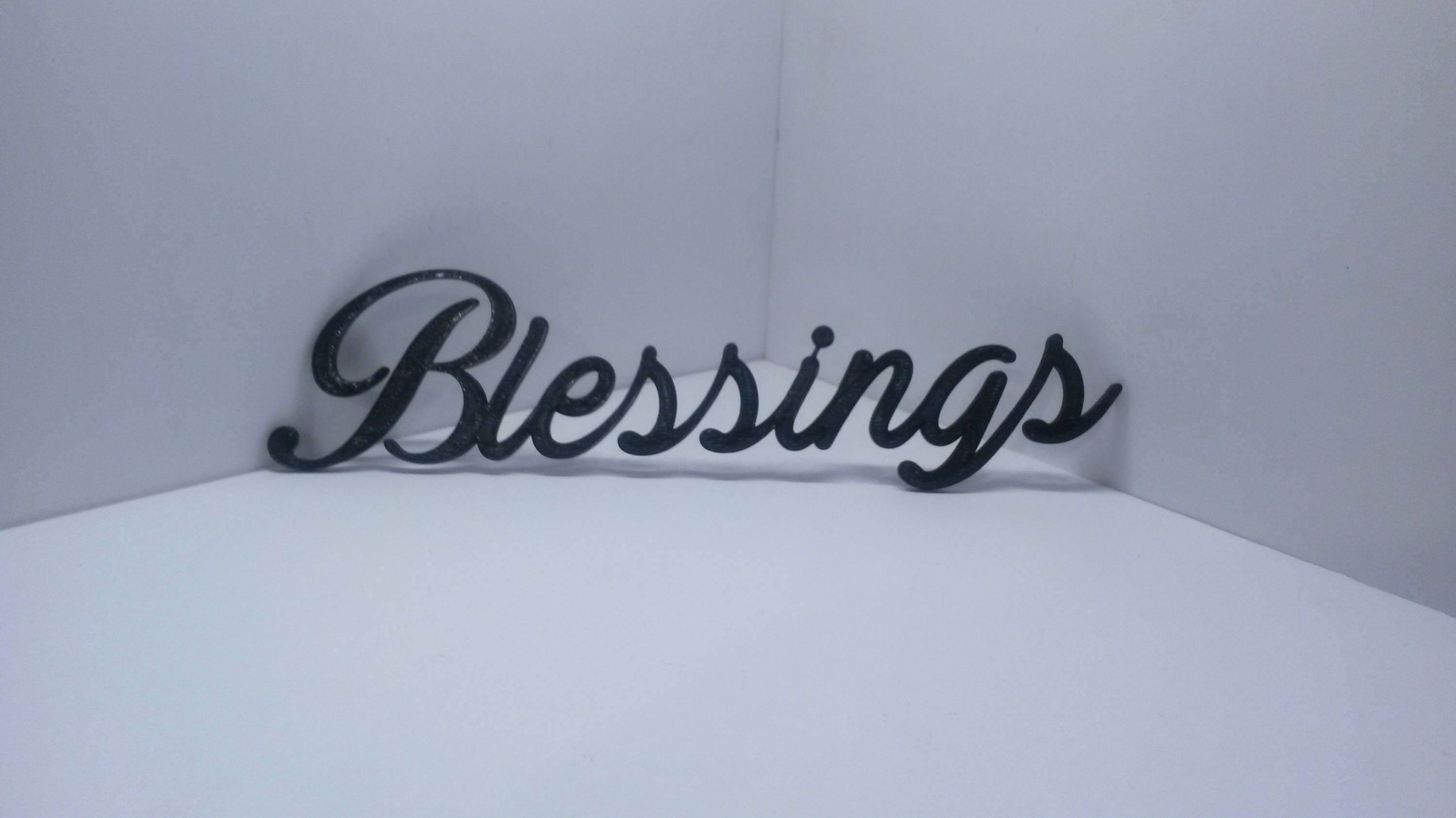 Blessings Cursive Script Word Art Wall Hanging Sign Plaque | Etsy