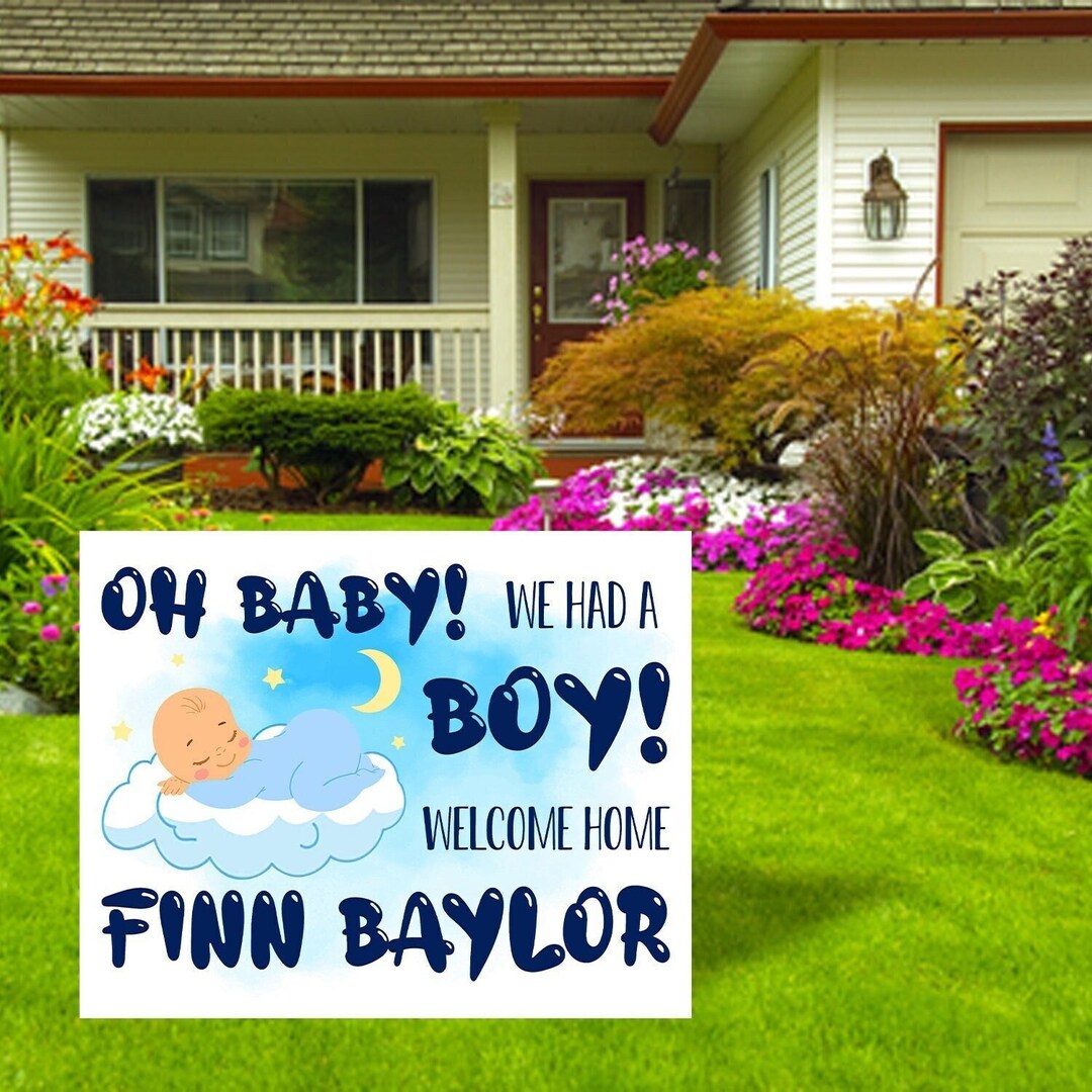 Personalized It's A Boy Yard Sign Baby Announcement Yard Etsy