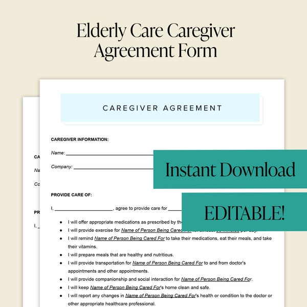 Caregiver Forms Etsy