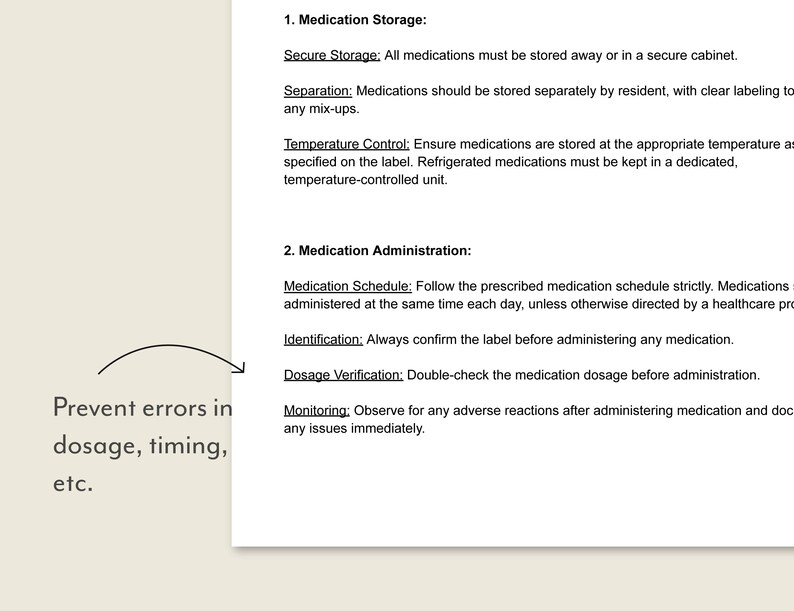Medication Policy for Elderly Care - Printable Aging Parent and