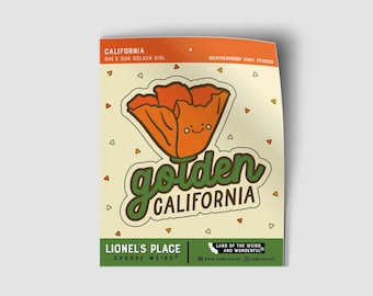 Golden California Poppy Sticker