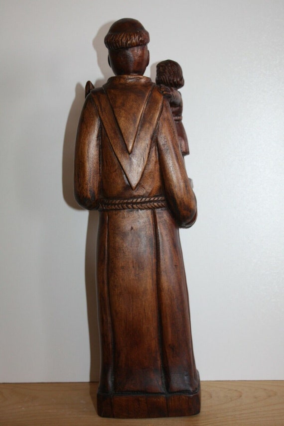 Antique Hand Carved Statues Sculpture Wooden Art … - image 7
