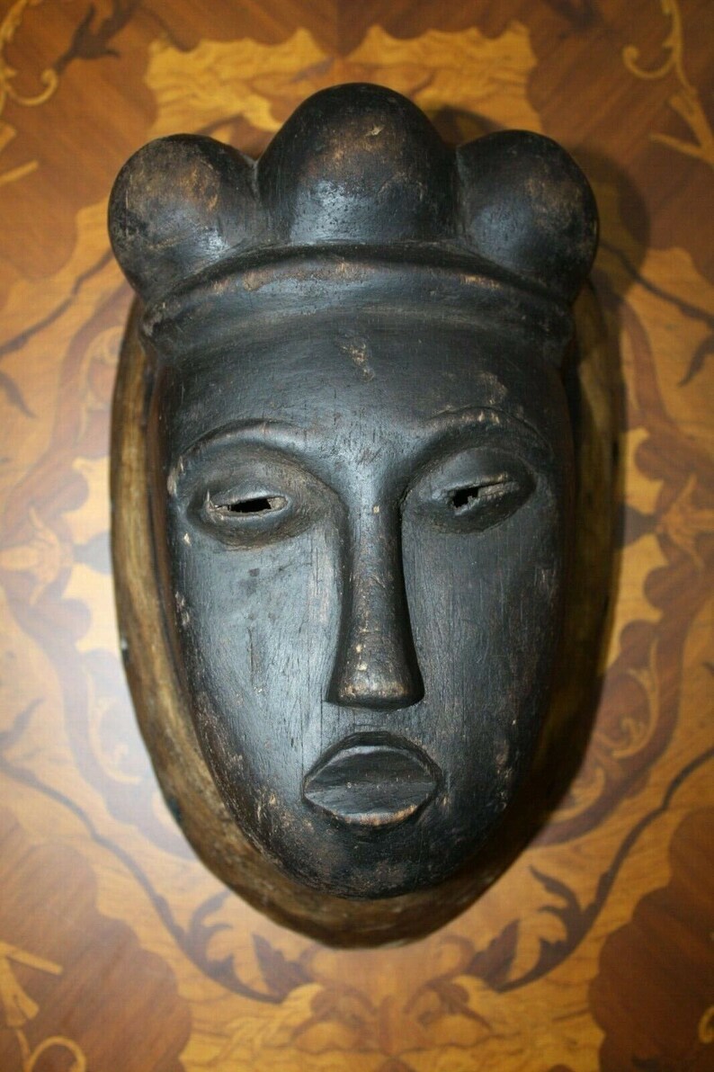 Old Antique Fine Wooden Punu Mukudj Okuyi African Mask Tribal Art Ceremonial 11" image 2
