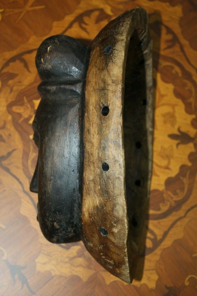 Old Antique Fine Wooden Punu Mukudj Okuyi African Mask Tribal Art Ceremonial 11" image 5