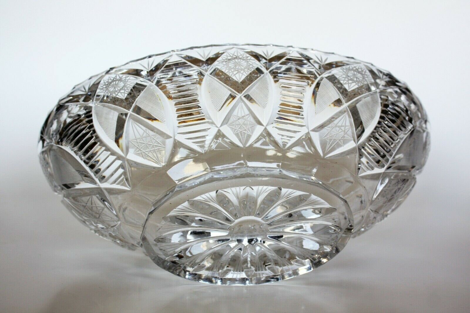 Vintage Genuine Hand Cut Lead Crystal Oval Bowl Bohemia Etsy Canada