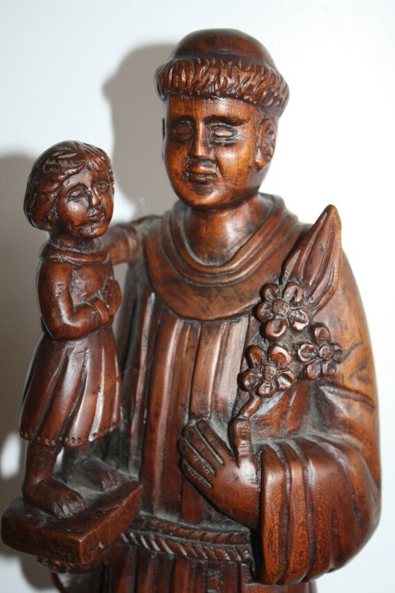 Antique Hand Carved Statues Sculpture Wooden Art S