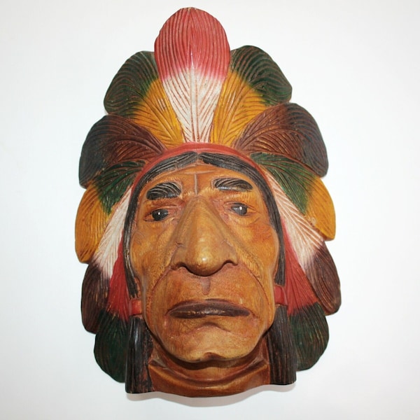 Native American Chief Head Statue Etsy UK