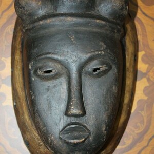 Old Antique Fine Wooden Punu Mukudj Okuyi African Mask Tribal Art Ceremonial 11" image 3
