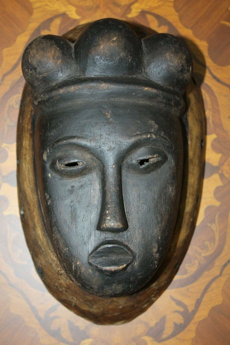 Old Antique Fine Wooden Punu Mukudj Okuyi African Mask Tribal Art Ceremonial 11" image 3