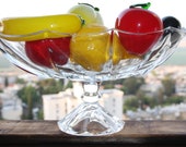 Modern XXL Heavy Bohemian Crystal Glass Footed Bowl Hand Blown 2.8Kg Excellent
