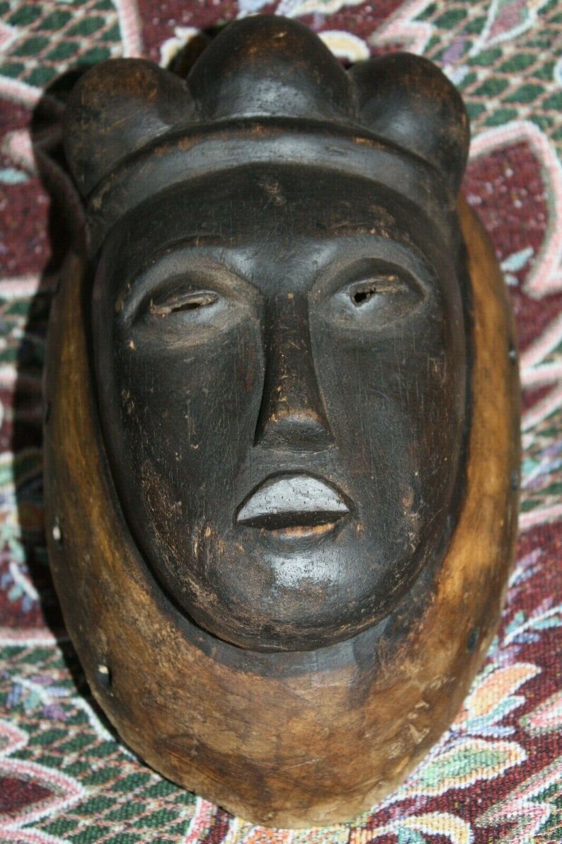 Old Antique Fine Wooden Punu Mukudj Okuyi African Mask Tribal Art Ceremonial 11" image 10