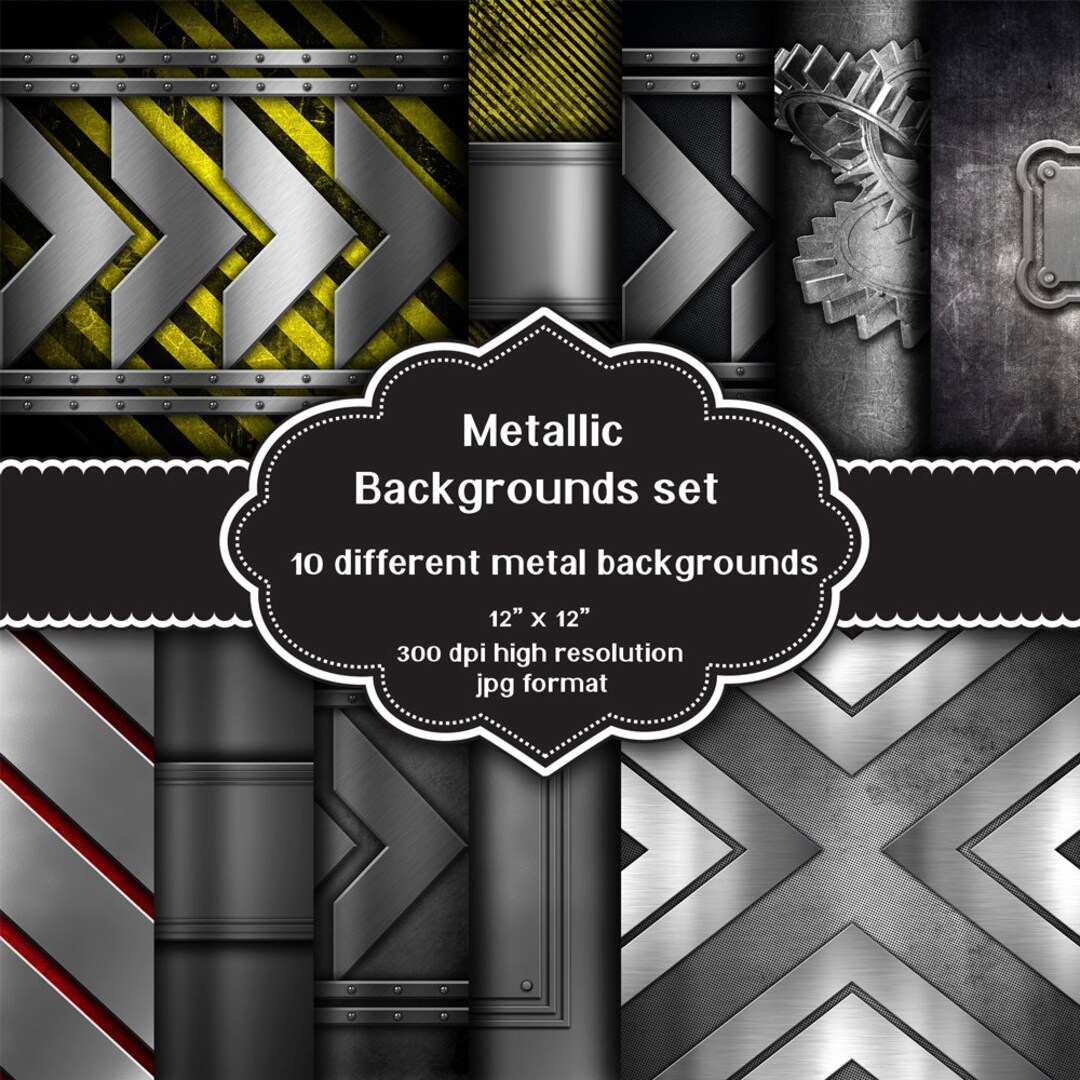 INSTANT DOWNLOAD - Collection of 10 Digital Metal Design Backgrounds - Etsy