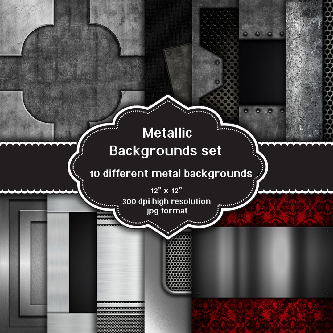 INSTANT DOWNLOAD - Collection of 10 Digital Metal Design Backgrounds - Etsy