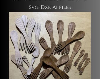 Spork-sjabloon voor CNC, lasersnijden. Maak je eigen sporen