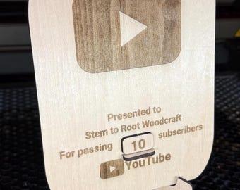 Gepersonaliseerde YouTube Creator Subscriber Award digitaal downloadbestand SVG, DXF, AI