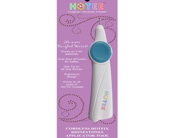 HOTEE Cordless Hotfix Rhinestones Crystals Applicator Tool Setter Wand- Great for Quilting Sewing Scrapbooking crafts Dolls Jeans Clothing