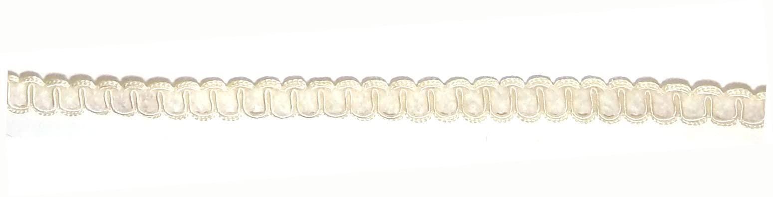 2.75 Yards Cream Cream with Velvet RIC Rac Gimp Braid- 0.5" Wide - Sewing Quilting Renaissance Dance Bridal Costumes Drapery