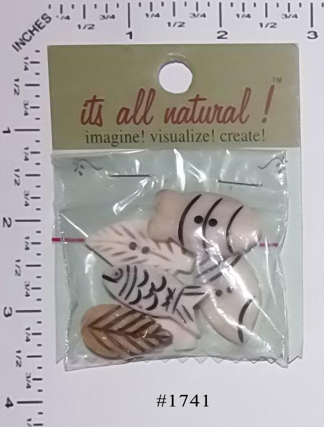 Vision Trims Handmade Natural Bone Buttons Land and Sea Combo Design 6