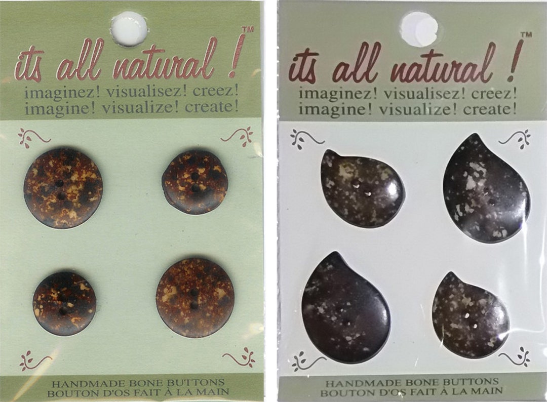 Vision Trims Handmade Natural Bone Buttons Marbleized Spray Design