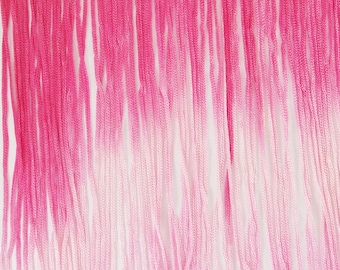 7" to 12" Long Two Tone Tie Dye Ombre Chainette Tassel Thread Fringe-  Multi color Yarn Loop Fringes- Dark Pink Light Pink Shades - #19