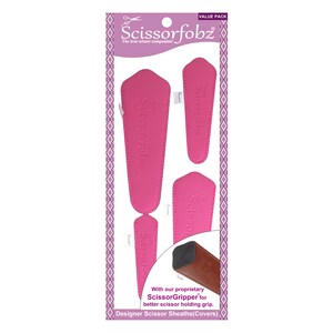 SCISSORFOBZ Designer Scissors Sheaths Shears Protective Covers-4 pcs Assorted Size Value Pack-Darker Pink Color-#4-66