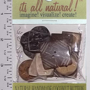Vision Trims Boutons de noix de coco naturelle faits à la main - Styles de formes assorties - 10 pcs / pk