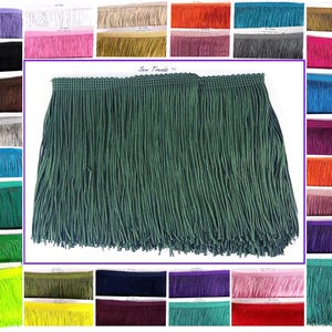 SEW TRENDS 4" to 12" Chainette Fringe Tassel Thread Yarn Trim Fringe Sewing, Dance Costumes, Drapery, Lamp Shades- Light Olive green - #36