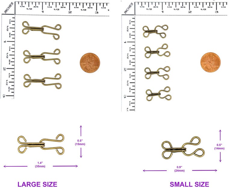 Corded Metal Hook and Eye Frogs Button Sew on Closures Clasp Clip ...
