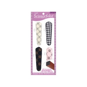 SCISSORFOBZ Designer Scissors Sheaths Shears Protective Covers-Small Size Embroidery Scissors 4 Pcs Value Pack- Assorted Solid Colors-#SET01