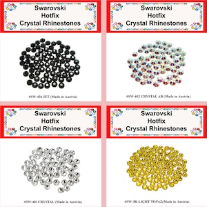 Swarovski Crystals  Hotfix Rhinestones  - Iron On Crystals  - Hot fix Crystals  - Swarovski Hot Fix Rhinestones -  Free Domestic shipping.