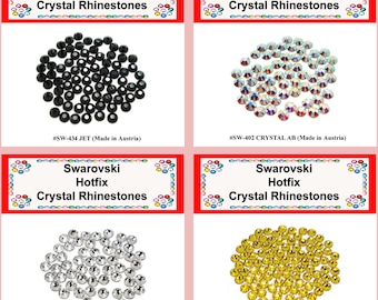 Swarovski Crystals  Hotfix Rhinestones  - Iron On Crystals  - Hot fix Crystals  - Swarovski Hot Fix Rhinestones -  Free Domestic shipping.