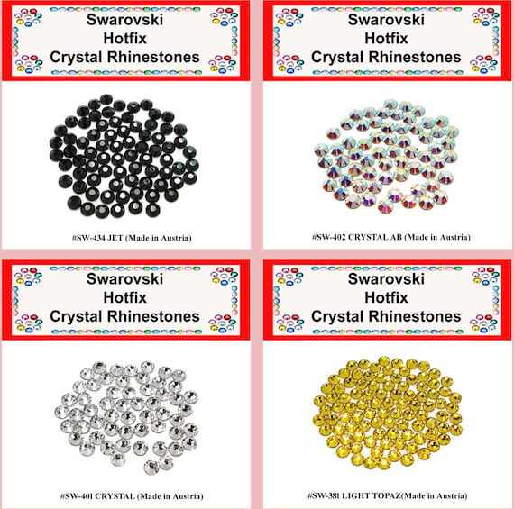 Swarovski Crystals  Hotfix Rhinestones  - Iron On Crystals  - Hot fix Crystals  - Swarovski Hot Fix Rhinestones -  Free Domestic shipping.