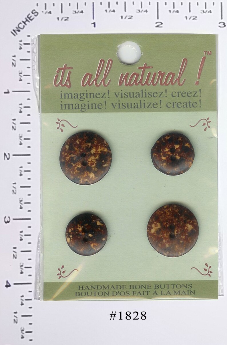 Vision Trims Handmade Natural Bone Buttons Marbleized Spray Design