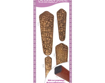 SCISSORFOBZ Designer Scheren Hüllen Scheren Schutzhüllen-4 Stück Assorted Size Vorteil Pack- Modernes Metallic Kupfer Design-#4-228