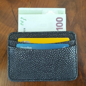 Porte-cartes en galuchat,porte-cartes bancaires,porte-cartes de visite, portefeuille en cuir, portefeuille de bureau, portefeuille de voyage