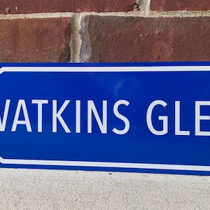 Racing Watkins Glen  street sign garage wall art sign