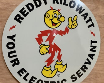 Retro style Reddy kilowatt electric servant sign