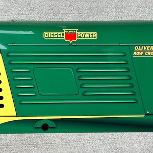 Vintage style oliver diesel power 66 farm tractor side 4020 diesel side  3D inspired wall art decor garage sign