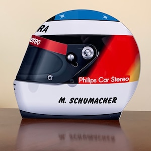 F1 champion M Schumacher inspired 3D Helmet wall art garage decor
